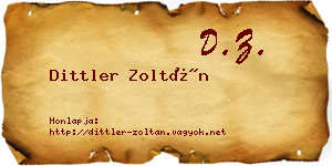 Dittler Zoltán névjegykártya