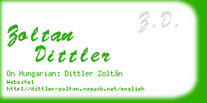 zoltan dittler business card